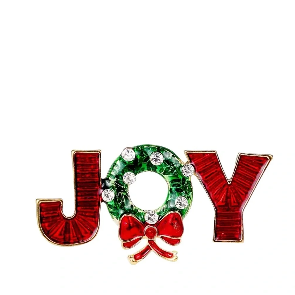 Festive 'JOY' Christmas‎ Brooch